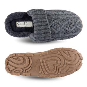 Womens Jessica Simpson Cable Knit Scuff Slippers alternate view
