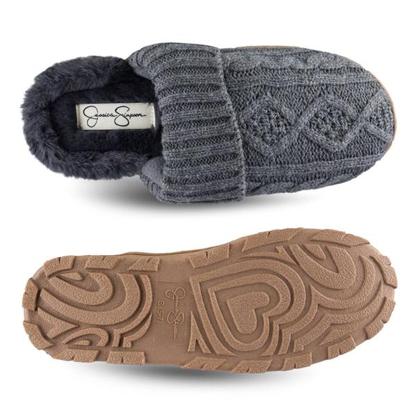 Womens Jessica Simpson Cable Knit Scuff Slippers alternate view