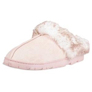 Womens Jessica Simpson Microsuede Clog Tip Fur Slippers