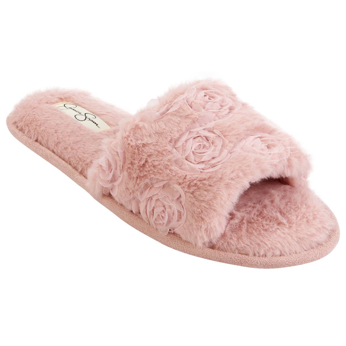 Womens Jessica Simpson Rosette Plush Slipper