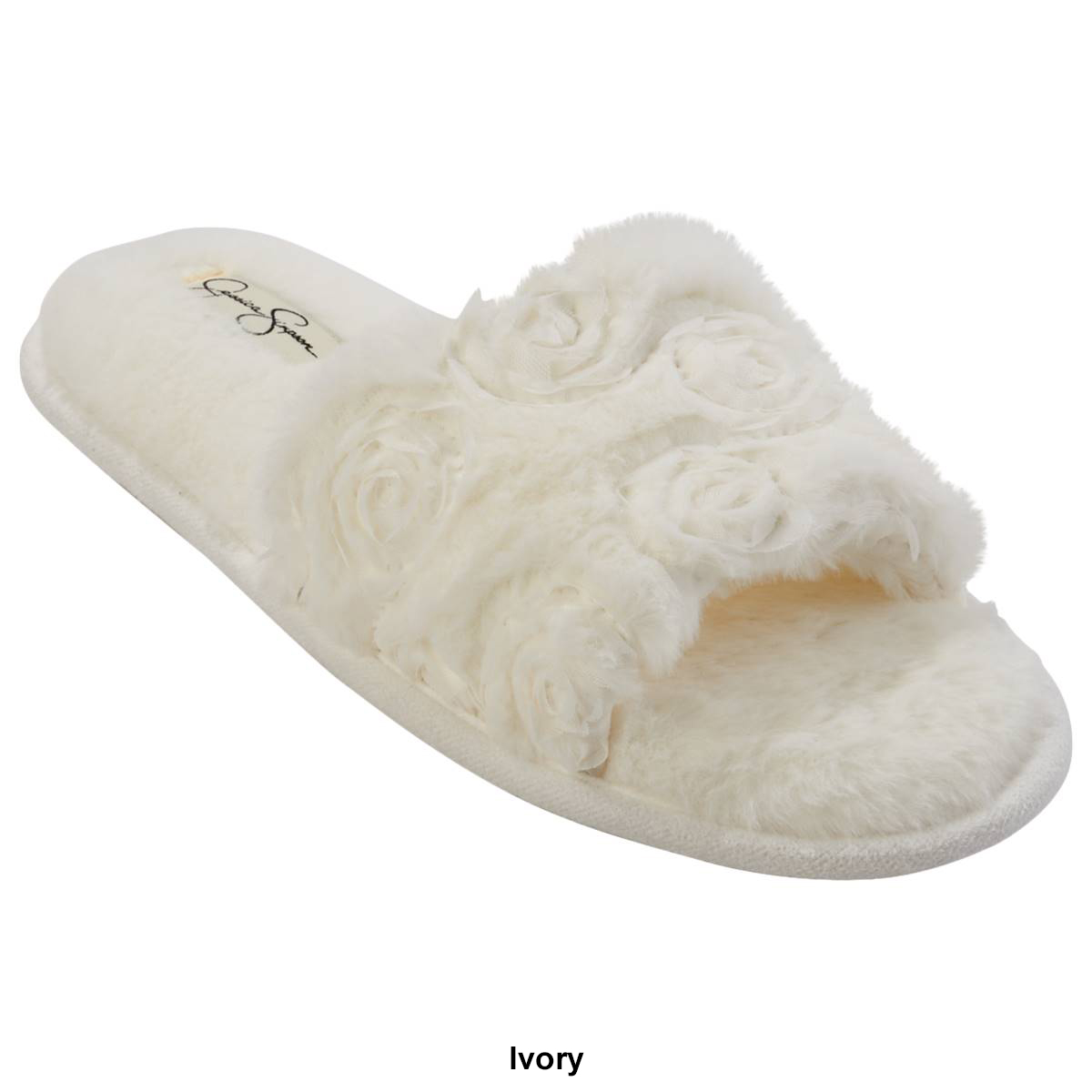 Womens Jessica Simpson Rosette Plush Slipper