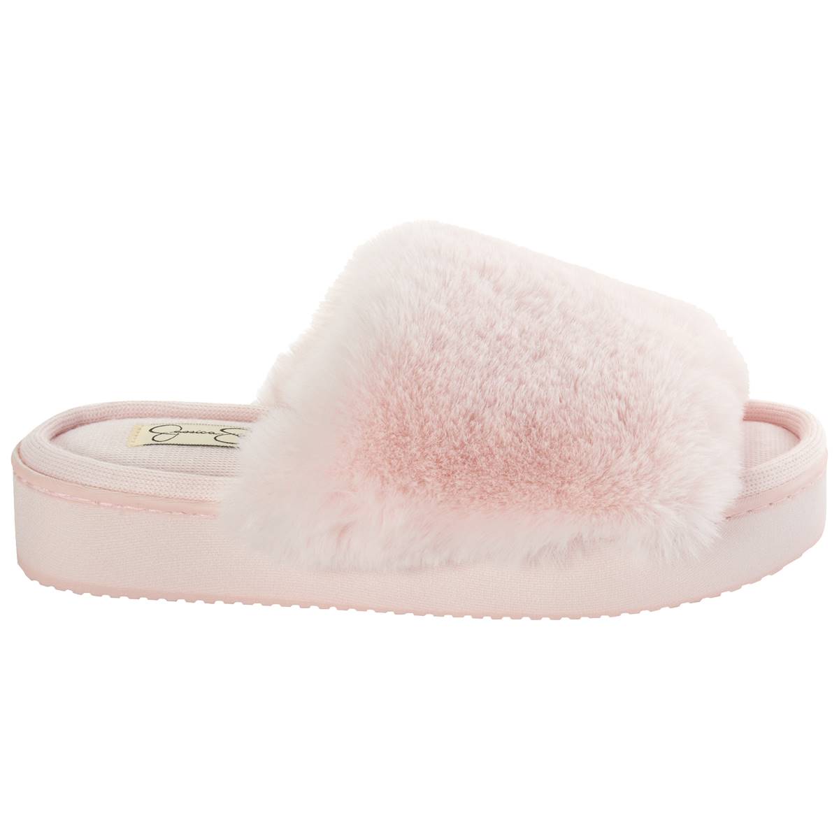 Womens Jessica Simpson Plush One Band Slide Slippers