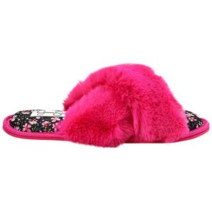 Womens Jessica Simpson High Plush Floral Slide Slippers - Pink alternate view