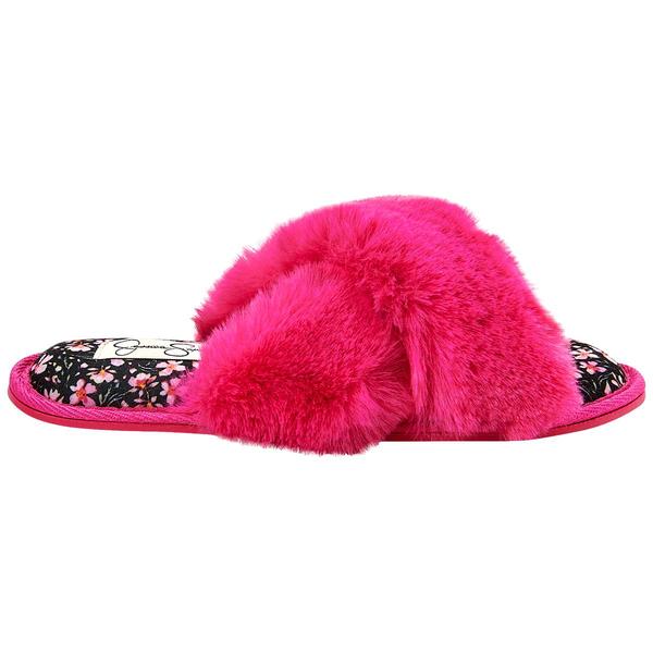Womens Jessica Simpson High Plush Floral Slide Slippers - Pink alternate view