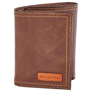 Mens Columbia RFID Extra Capacity Trifold Wallet - Brown