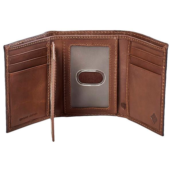Mens Columbia RFID Extra Capacity Trifold Wallet - Brown alternate view