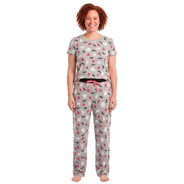 Plus Size Rene Rofe(R) Ghost Cats Bats & Pumpkins Pajama Set alternate view