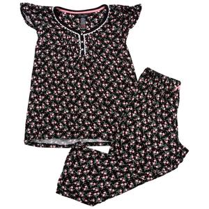 Womens Rene Rofe(R) Cap Sleeve Ditsy Floral Pajama Set