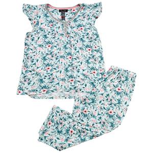 Womens Rene Rofe(R) Flutter Sleeve Tropical Floral Capri Pajama Set alternate view