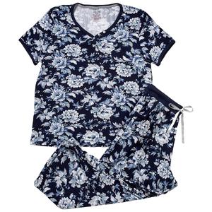 Womens Rene Rofe(R) Short Sleeve Hacci Floral Pajama Set