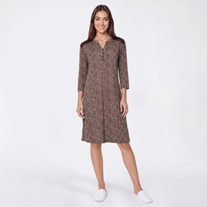Womens Rene Rofe(R) 3/4 Sleeve Animal Henley Nightgown