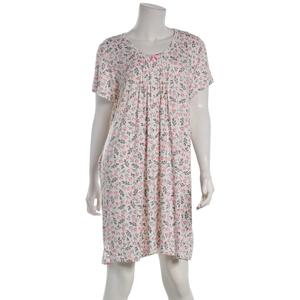 Womens Rene Rofe(R) Floral Pleated Front V-Neck Nightshirt alternate view