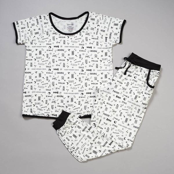 Juniors Pillow Talk Short Sleeve Dream Script Joggers Pajama Set alternate view