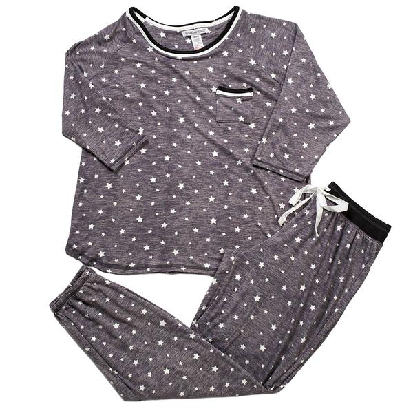 Juniors Pillow Talk 3/4 Sleeve Stars Joggers Pajama Set alternate view