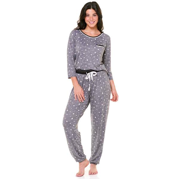Juniors Pillow Talk 3/4 Sleeve Stars Joggers Pajama Set