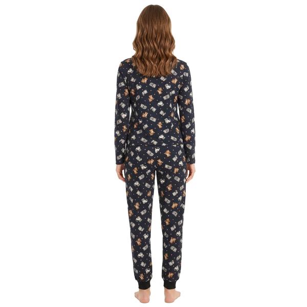 Juniors Pillow Talk Long Sleeve Cat & Joggers Pajama Set alternate view