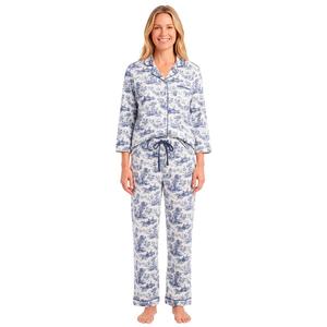 Womens Poppy & Clay Long Sleeve Toile Notch Collar Pajama Set alternate view