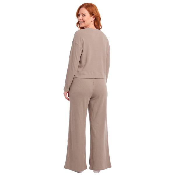 Womens Poppy & Clay Waffle Thermal & Boxy Ankle Leg Pajama Set alternate view