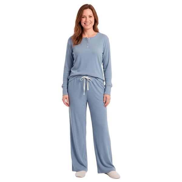 Womens Poppy & Clay Long Sleeve Drop Needle Pajama Set