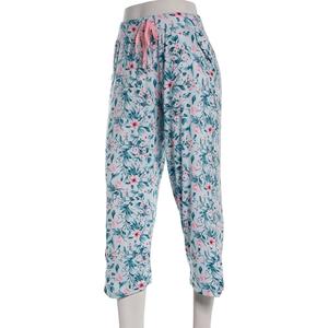 Womens Rene Rofe(R) Floral Capri Pajama Pants - Teal