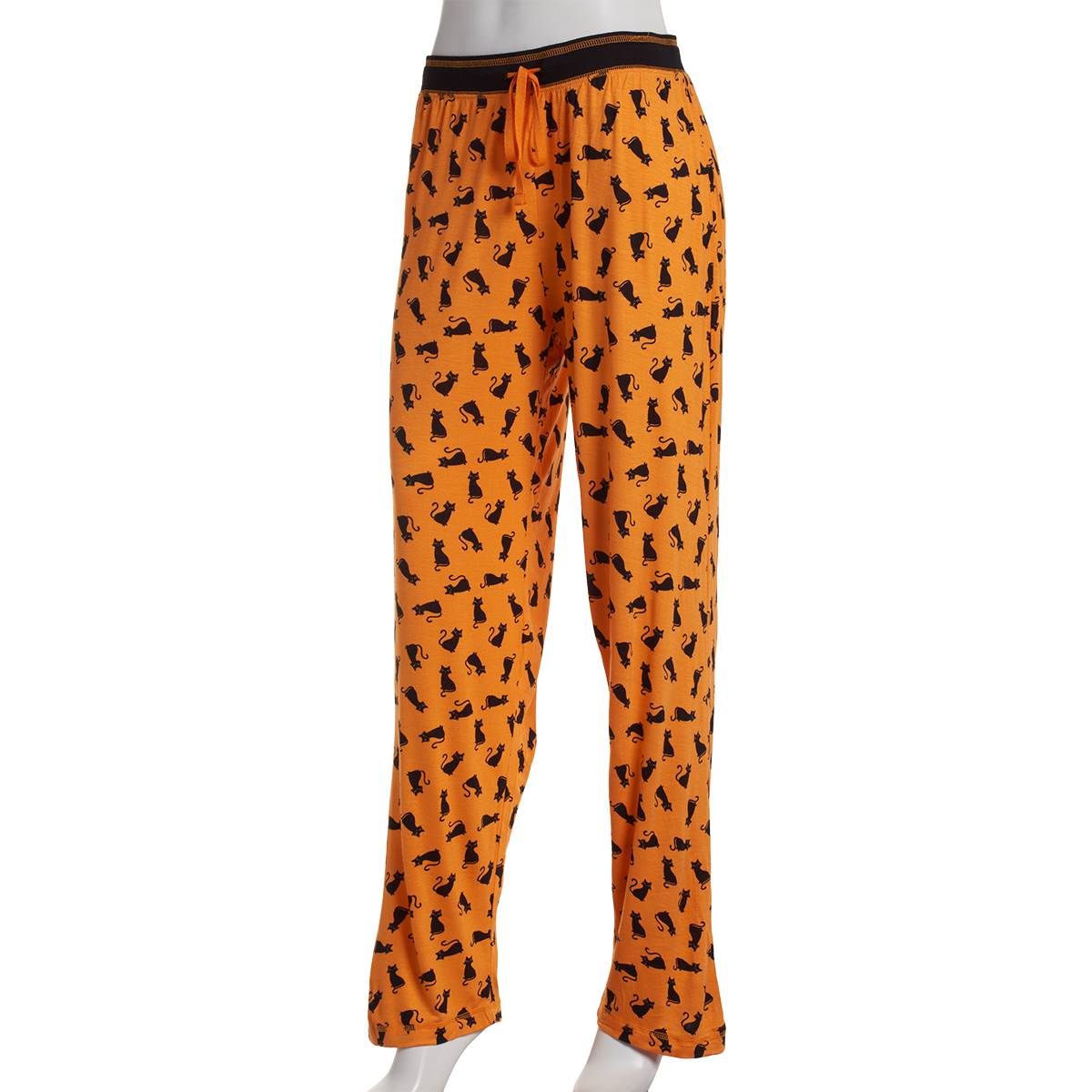 Womens Rene Rofe Halloween Black Cat Pajama Pants