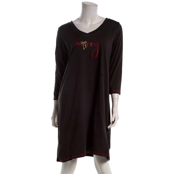 Womens Rene Rofe(R) 3/4 Sleeve Merry Nightshirt
