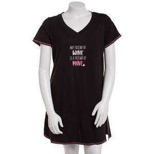 Plus Size Rene Rofe(R) Friend Of Wine Is Friend Of Mine Nightshirt