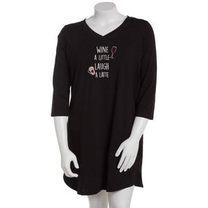 Plus Size Rene Rofe(R) Wine A Little Laugh A Latte Nightshirt