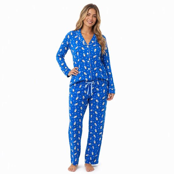 Womens Pillow Talk Long Sleeve Winter Penguin Pajama Set