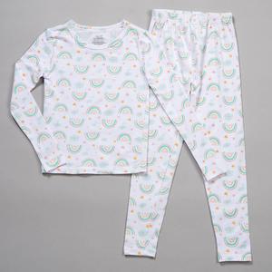 Girls Rene Rofe(R) 2pc. Rainbow/Face Clouds Snug Fit Pajamas