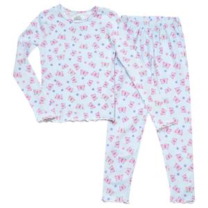 Girls (7-16) Rene Rofe(R) 2pc. Butterfly/Flowers Snug Fit Pajamas