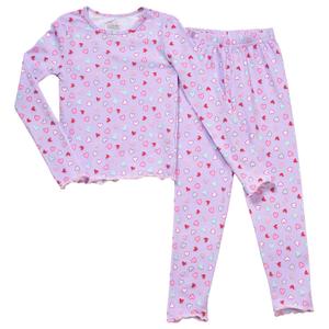 Girls (7-16) Rene Rofe(R) 2pc. Glitter Hearts Snug Fit Pajama Set alternate view