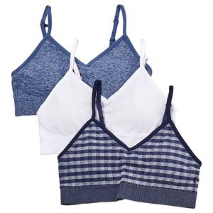 Girls (7-14) Lala(R) Willow 3pk. Seamless Plaid Bralettes