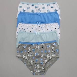 Girls (7-16) Rene Rofe(R) 5pk. Jade Dogs/Hearts/Bows Briefs