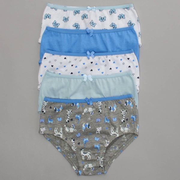Girls (4-6x) Rene Rofe(R) 5pk. Jade Dogs/Hearts/Bows Briefs