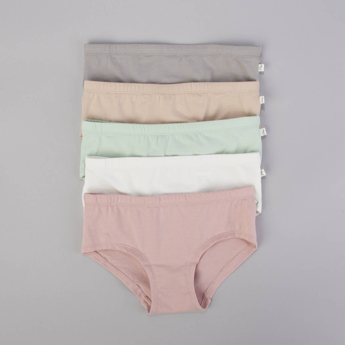 Girls (7-14) Poppy & Clay 5pk. Natural Essentials Solid Underwear