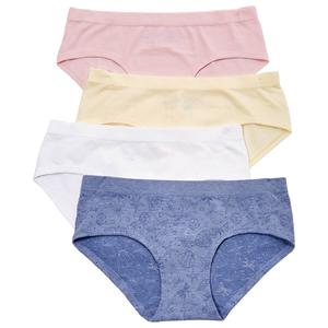 Girls(7-16) Rene Rofe(R) Elizabeth 4pk. Nautical Seamless Hipsters