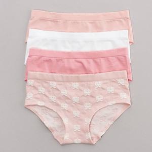Girls (7-16) Rene Rofe(R) 4pk. Seamless Jacquard Underwear - Pink