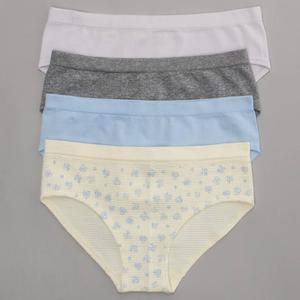 Girls (7-14) Lala(R) Gigi 4pk. Floral Waffle/Solid/Marled Hipsters