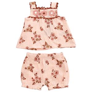 Baby Girl (NB-9M) Adley & Hudson(R) Floral Top & Shorts Set