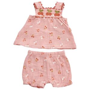 Baby Girl (NB-9M) Adley & Hudson(R) Cherry Top & Shorts Set