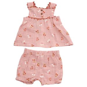 Baby Girl (NB-9M) Adley & Hudson(R) Cherry Top & Shorts Set alternate view