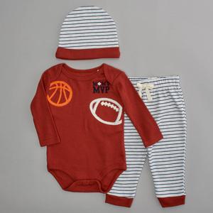 Baby Boy (NB-9M) bon bebe(R) 3pc. Mom's MVP Bodysuit & Pants Set