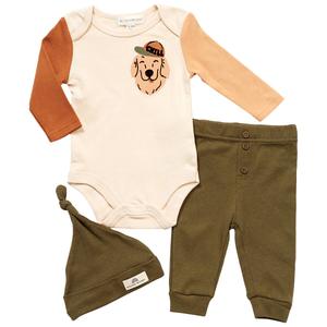 Baby Boy (NB-9M) Willow & Whimsy(R) 3pc. Dog w/ Hat Bodysuit Set