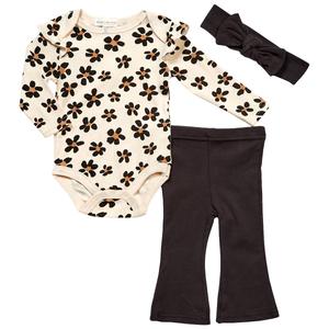 Baby Girl (NB-9M) Willow & Whimsy(R) 3pc. Flower Onesie Set
