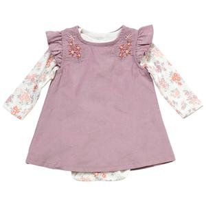 Baby Girl (NB-9M) Rene Rofe Mauve Corduroy Jumper & Bodysuit Set