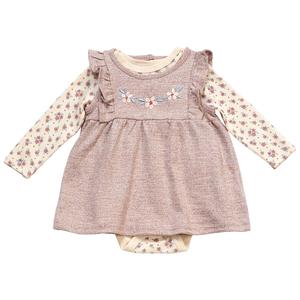 Baby Girl (NB-9M) Rene Rofe Marled Terry Jumper And Bodysuit Set