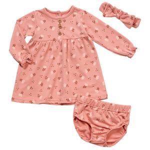 Baby Girl (NB-9M) Rene Rofe(R) 3pc. Floral Long Sleeve Dress Set