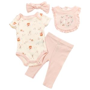 Baby Girl (NB-9M) Rene Rofe(R) 4pc, Garden Pants Set