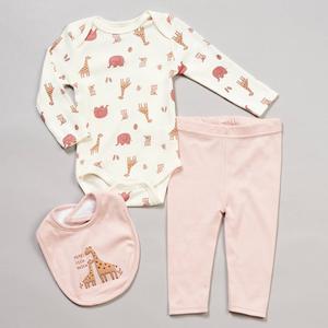 Baby Girl (NB-9M) baby views(R) 3pc. Safari Bodysuit & Pants Set